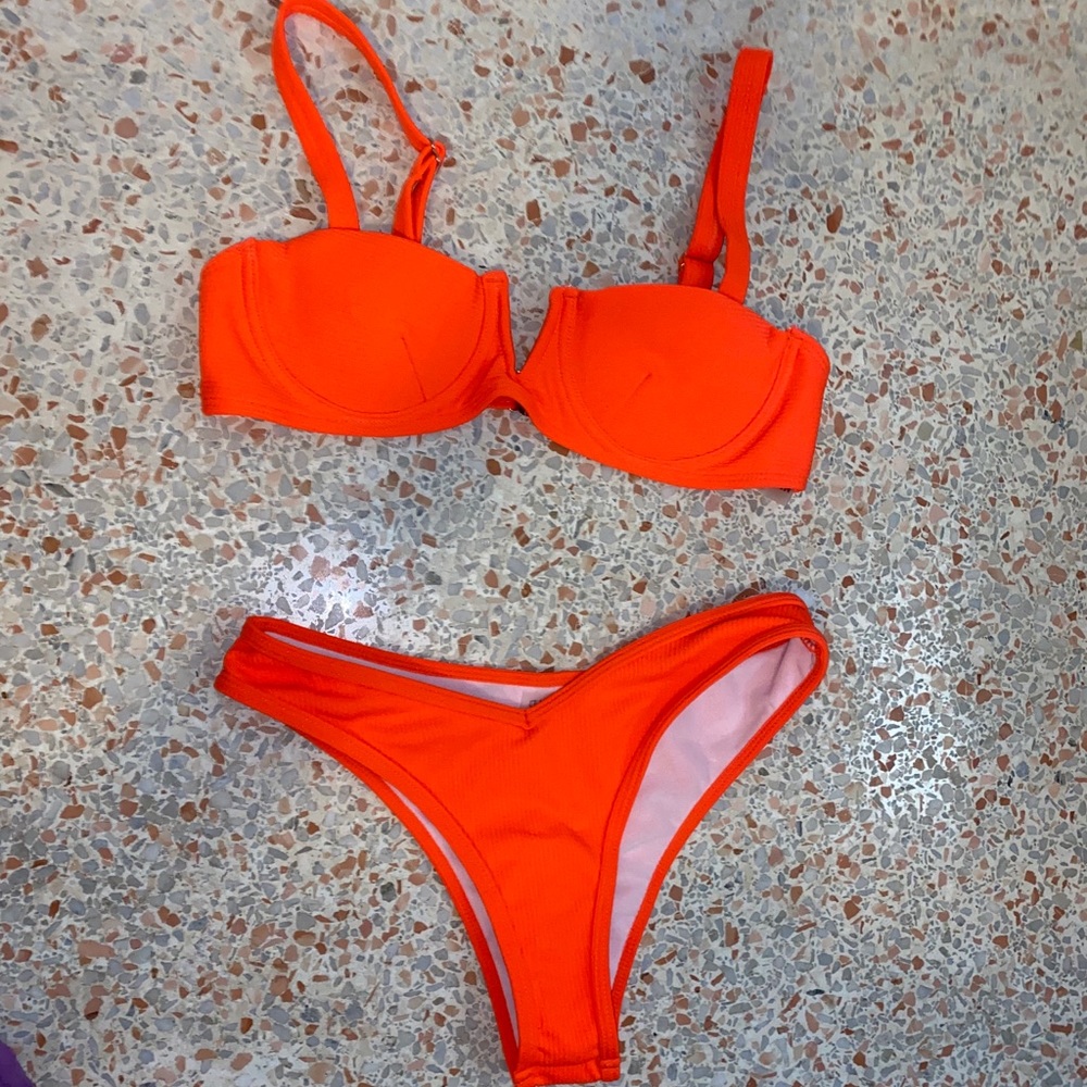 Shein Neon Orange Bikini
